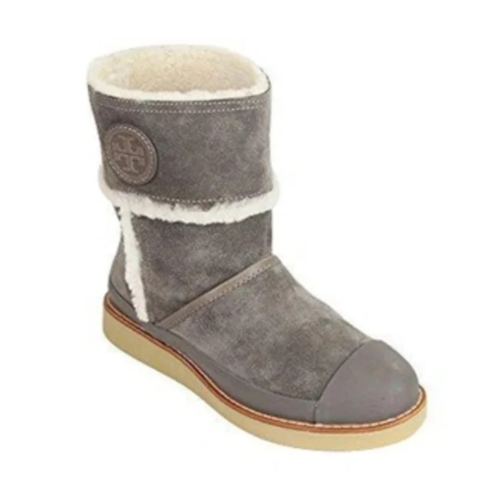 Tory Burch Nadine Shearling Sheepskin Womens Suede Winter Boot Sz 6